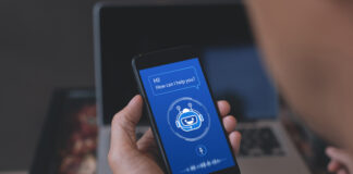 Chatbot, Ai Artificial Intelligence technology, internet virtual assistant on smart phone screen, online customer support website or social media network, information about products or services