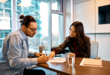 Influencer signing a contract
