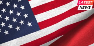 Indonesia and United States two flags together