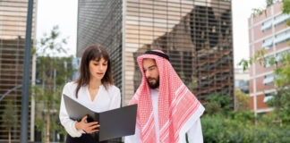 Property manager in Dubai with her client