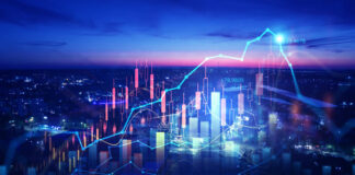 Analysis finance graph and market chart investment.Trade technology, and investment analysis.