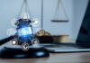 AI Law and AI ethics concept. legal regulations Controlling artificial intelligence technology is a high risk