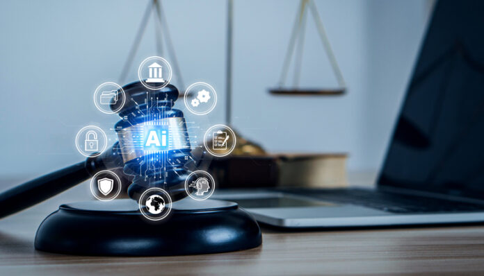 AI Law and AI ethics concept. legal regulations Controlling artificial intelligence technology is a high risk