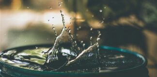 Water drop in a bucket