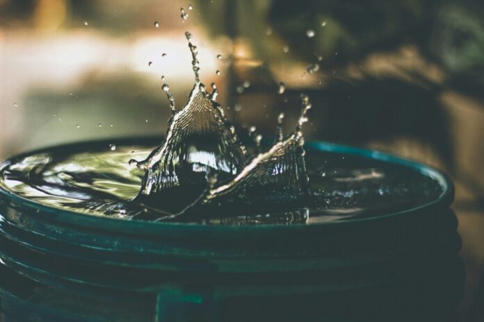 Water drop in a bucket