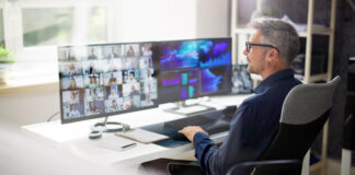 Employees working remotely being monitored by the boss