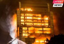Hong Kong - building on fire