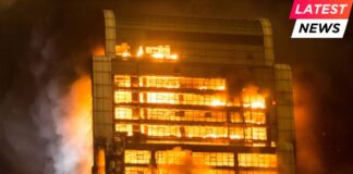 Hong Kong - building on fire