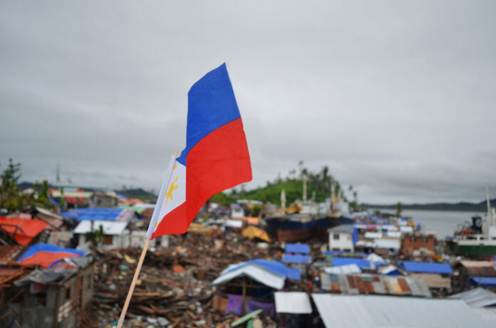Houses in the Philippines destroyed by Typhoon