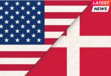 Flags of USA and Denmark