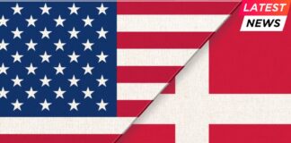 Flags of USA and Denmark