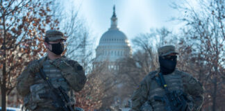 US capitol with national security