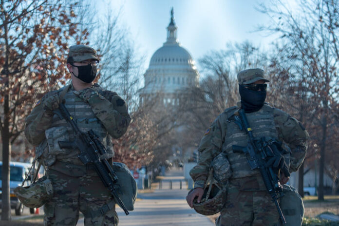 US capitol with national security