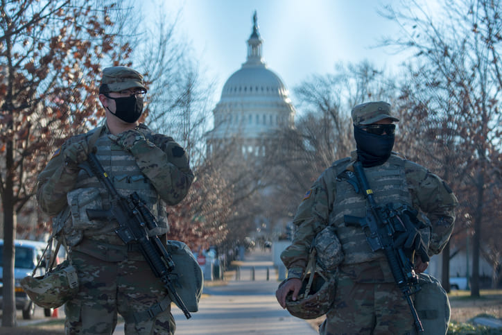 US capitol with national security