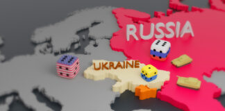Russia and the US in Ukraine and the Middle East. Ukraine crisis map.