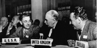 Delegates at the Bretton Woods conference in 1944 agreed to US proposals for a new international monetary and financial system, centred around the dollar.