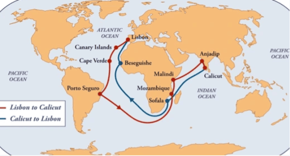 Portugal’s maritime routes in the 16th century