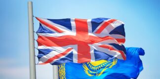 British and Kazakhstan flags