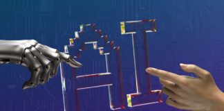 AI Infrastructure - hands are touching AI