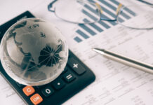Stock market finance account report on the desk.