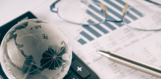 Stock market finance account report on the desk.