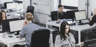 People working in office
