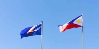 Philippines Flag and ASEAN Flag