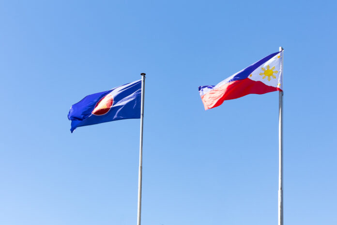 Philippines Flag and ASEAN Flag