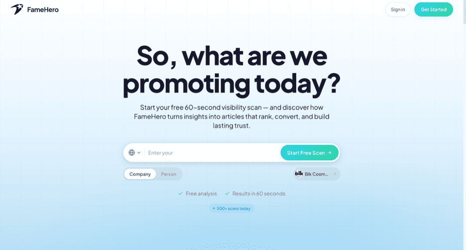 Famehero promotion