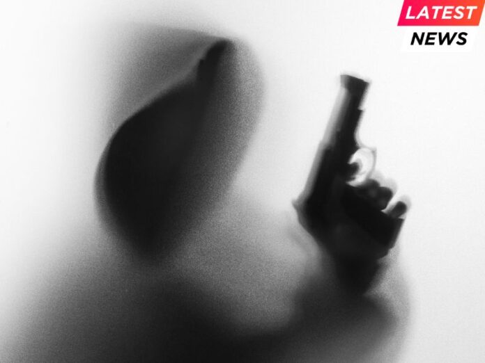 Mystery man.Black and white pictu