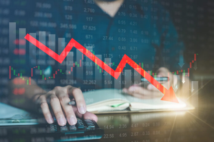 Financial failures and economic failures, currency fluctuations, failures graph. financial market i