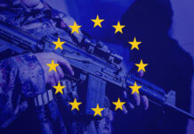 European Defense - Soldier with Europe flag