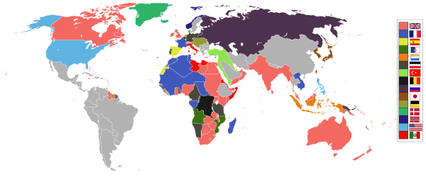 World empires and colonies:territories in 1914