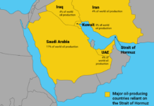 Major oil-producing countries reliant on the Strait of Hormuz for exports