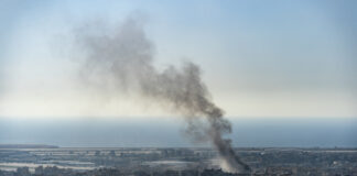 Smoke from Israeli airstrike on Beirut Southern Suburbs, Lebanon amid Hezbollah-Israel