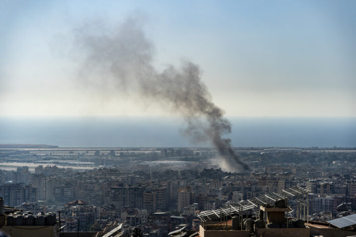 Smoke from Israeli airstrike on Beirut, Lebanon amid Hezbollah-Israel conflict Smoke from Israeli airstrike on Beirut Southern Suburbs, Lebanon amid Hezbollah-Israel