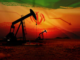 A conceptual overlay of a declining arrow graph symbolizes market trends, geopolitical shifts, and energy production