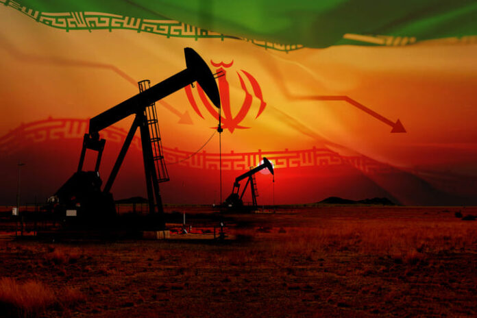 iStock-2268128603 (1) A conceptual overlay of a declining arrow graph symbolizes market trends, geopolitical shifts, and energy production