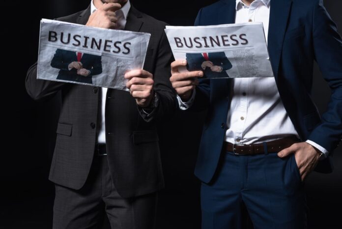 Injunctions and Gazette - businessmen reading newspapers