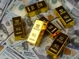 Why Gold IRAs are Worth Your Attention Gold bars, dollars. Gold IRAs on US dollar banknotes