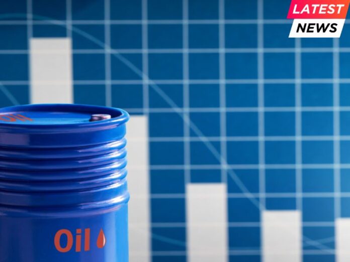 Oil falling down graph concept