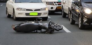 Personal Accident Cover - motorcycle lying on the road